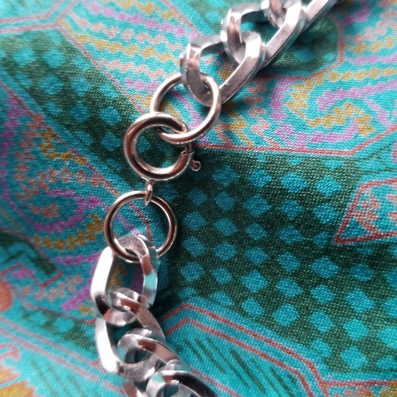 Relisted - Vintage chunky chain choker necklace silver tone - Picture 7 of 7